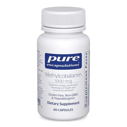 Pure Encapsulations Methylcobalamin 1.000 mcg – Vitamin B12 Kapseln zur Unterstützung von Gedächtnis und Nervengesundheit – 60 Kapseln