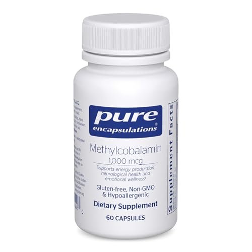 Pure Encapsulations Methylcobalamin 1.000 mcg – Vitamin B12 Kapseln zur Unterstützung von Gedächtnis und Nervengesundheit – 60 Kapseln