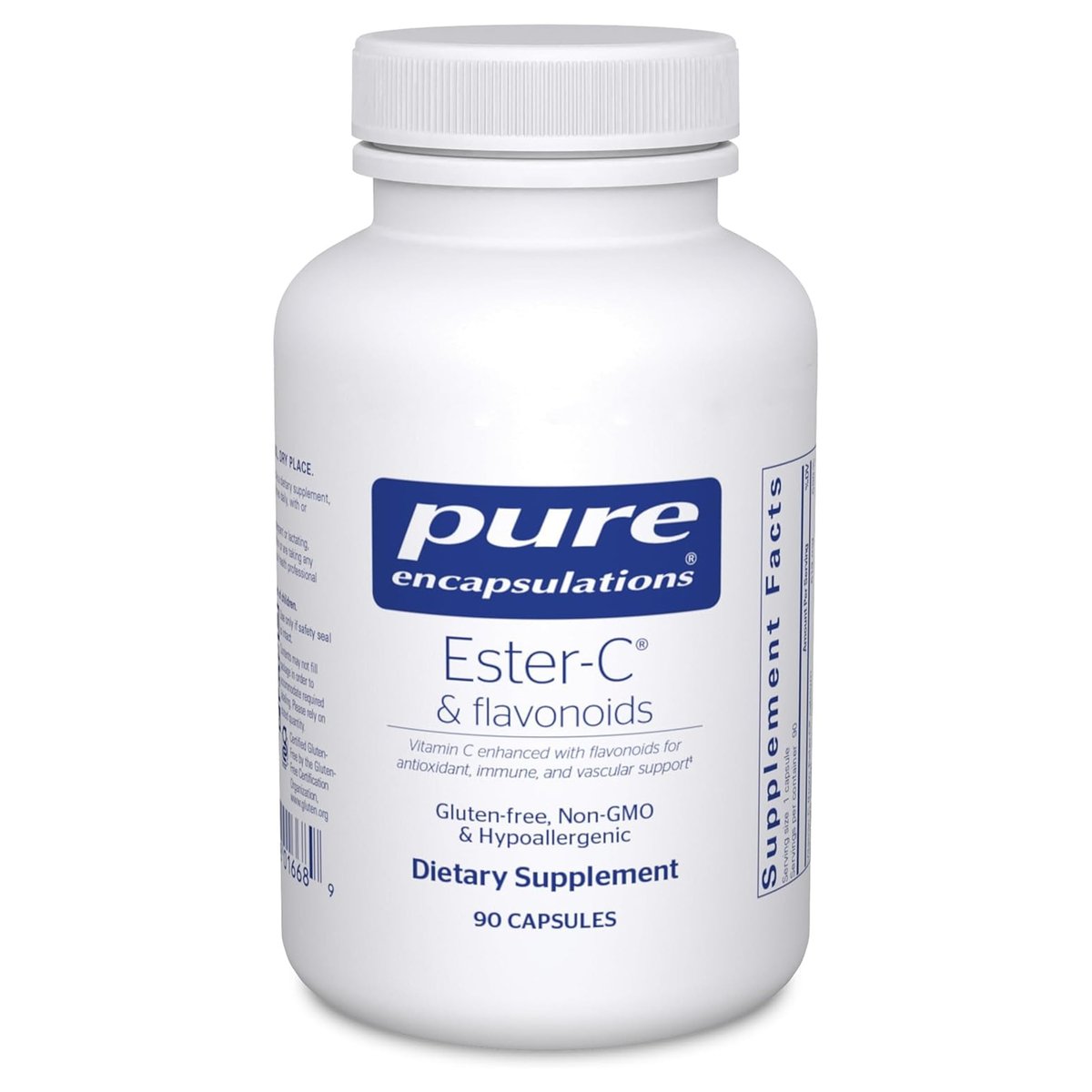 Pure Encapsulations Ester-C & Flavonoide – Vitamin-C-Präparat für Antioxidantien, Immun- & Gefäßunterstützung* mit Calcium & Rutin – Magenschonend – Vegan & Nicht-GVO – 90 Kapseln