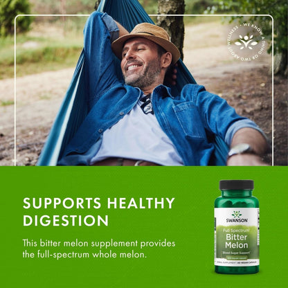 Swanson Full Spectrum Bitter Melon (Momordica) 500 mg – 60 Kapseln, pflanzliches Nahrungsergänzungsmittel