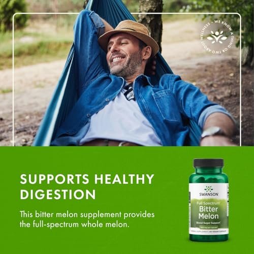 Swanson Full Spectrum Bitter Melon (Momordica) 500 mg – 60 Kapseln, pflanzliches Nahrungsergänzungsmittel