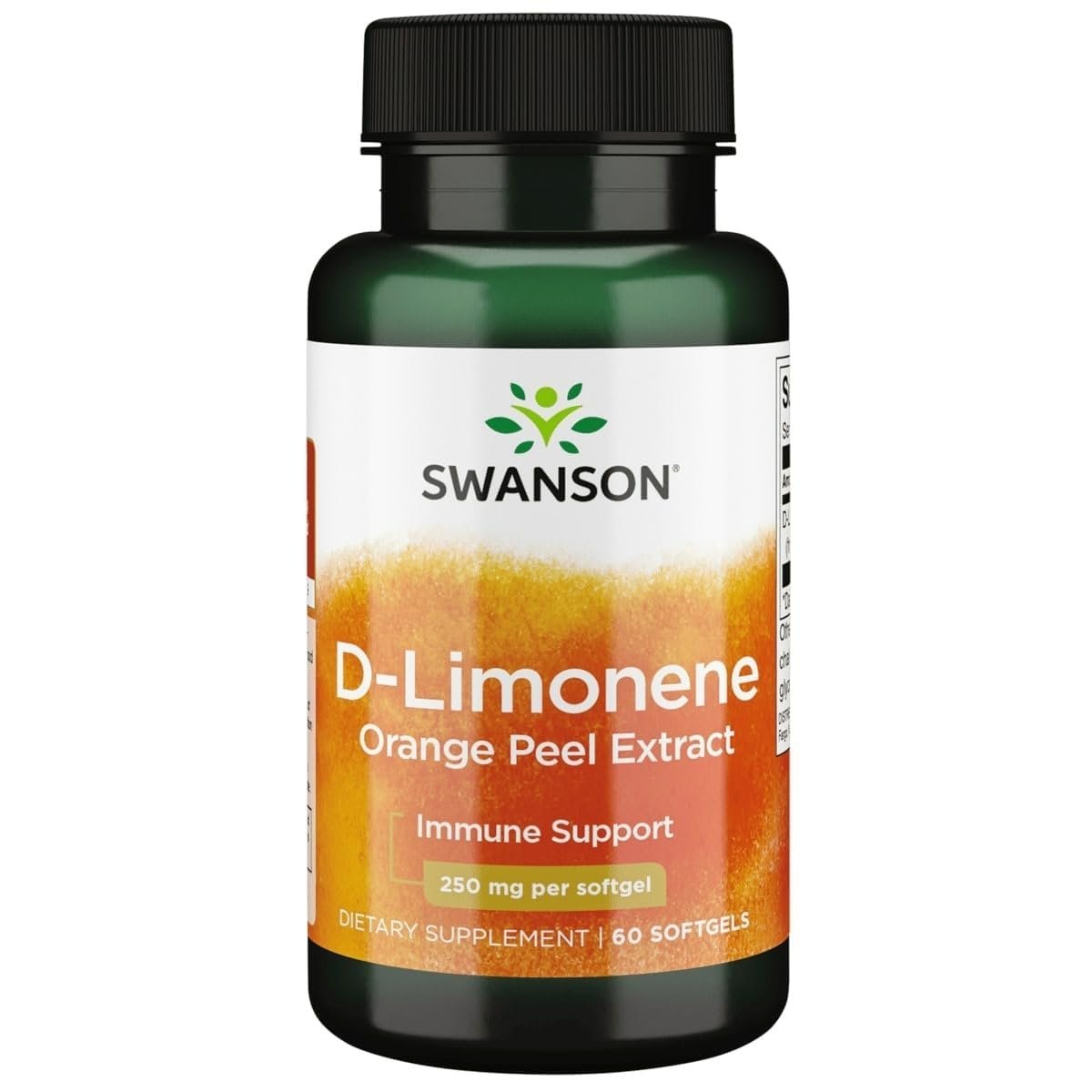 Swanson D-Limonen – Orangen-Extrakt zur Förderung der Zellgesundheit – Hochwirksame Formel zur Unterstützung der körpereigenen Abwehrkräfte – 60 Kapseln à 250 mg (1 Packung)