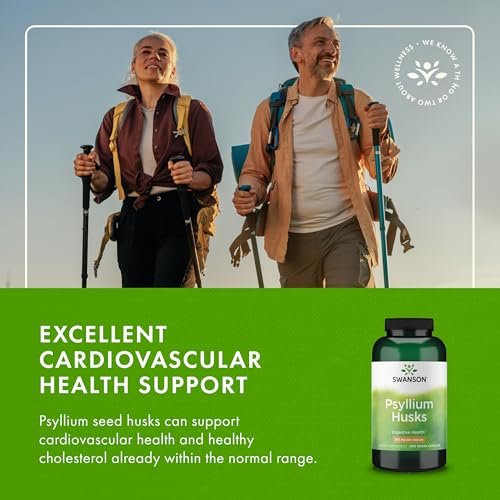 Swanson Psyllium Flohsamenschalen Ballaststoffergänzung 610 mg 300 Kapseln