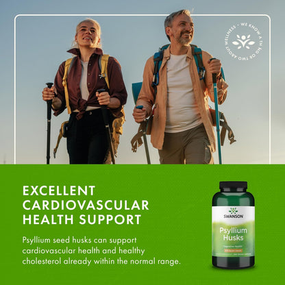 Swanson Psyllium Flohsamenschalen Ballaststoffergänzung 610 mg 300 Kapseln