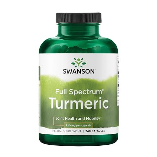 Swanson Full Spectrum Kurkuma Curcumin – 240 vegane Kapseln für Gelenke, Leber und Verdauung – Nicht-GVO, glutenfrei