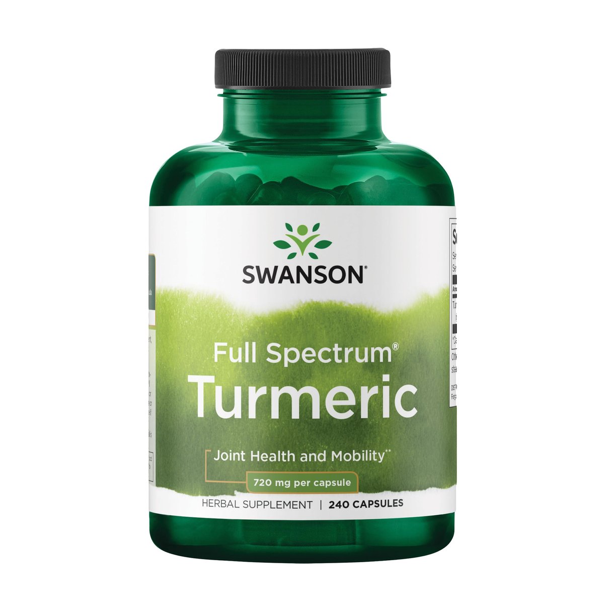 Swanson Full Spectrum Kurkuma Curcumin – 240 vegane Kapseln für Gelenke, Leber und Verdauung – Nicht-GVO, glutenfrei