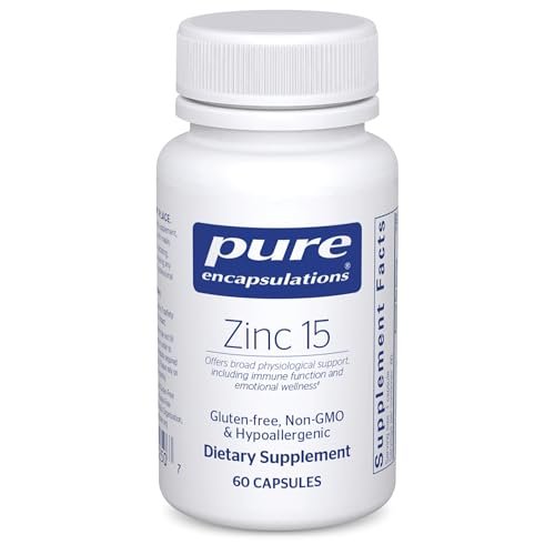 Pure Encapsulations Zink 15 mg – Zinkpicolinat für Immunsystem, Wachstum & Wundheilung – 60 Kapseln