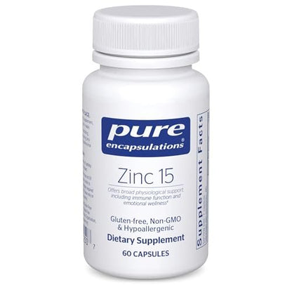Pure Encapsulations Zink 15 mg – Zinkpicolinat für Immunsystem, Wachstum & Wundheilung – 60 Kapseln