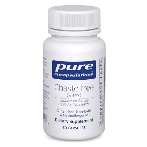 Pure Encapsulations Mönchspfeffer (Vitex) – Unterstützt den Menstruationszyklus & Brustkomfort – Hormonbalance für Frauen – Non-GMO & vegan – 60 Kapseln