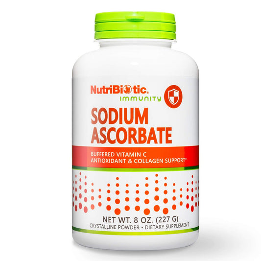 NutriBiotic Natriumascorbat gepufferte Vitamin C Pulver, 227 g | Vegan, nicht säurehaltig & leichter verdaulich als Ascorbinsäure | Essentielle Immununterstützung & Antioxidans | Gluten- & GVO-frei