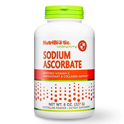 NutriBiotic Natriumascorbat gepufferte Vitamin C Pulver, 227 g | Vegan, nicht säurehaltig & leichter verdaulich als Ascorbinsäure | Essentielle Immununterstützung & Antioxidans | Gluten- & GVO-frei