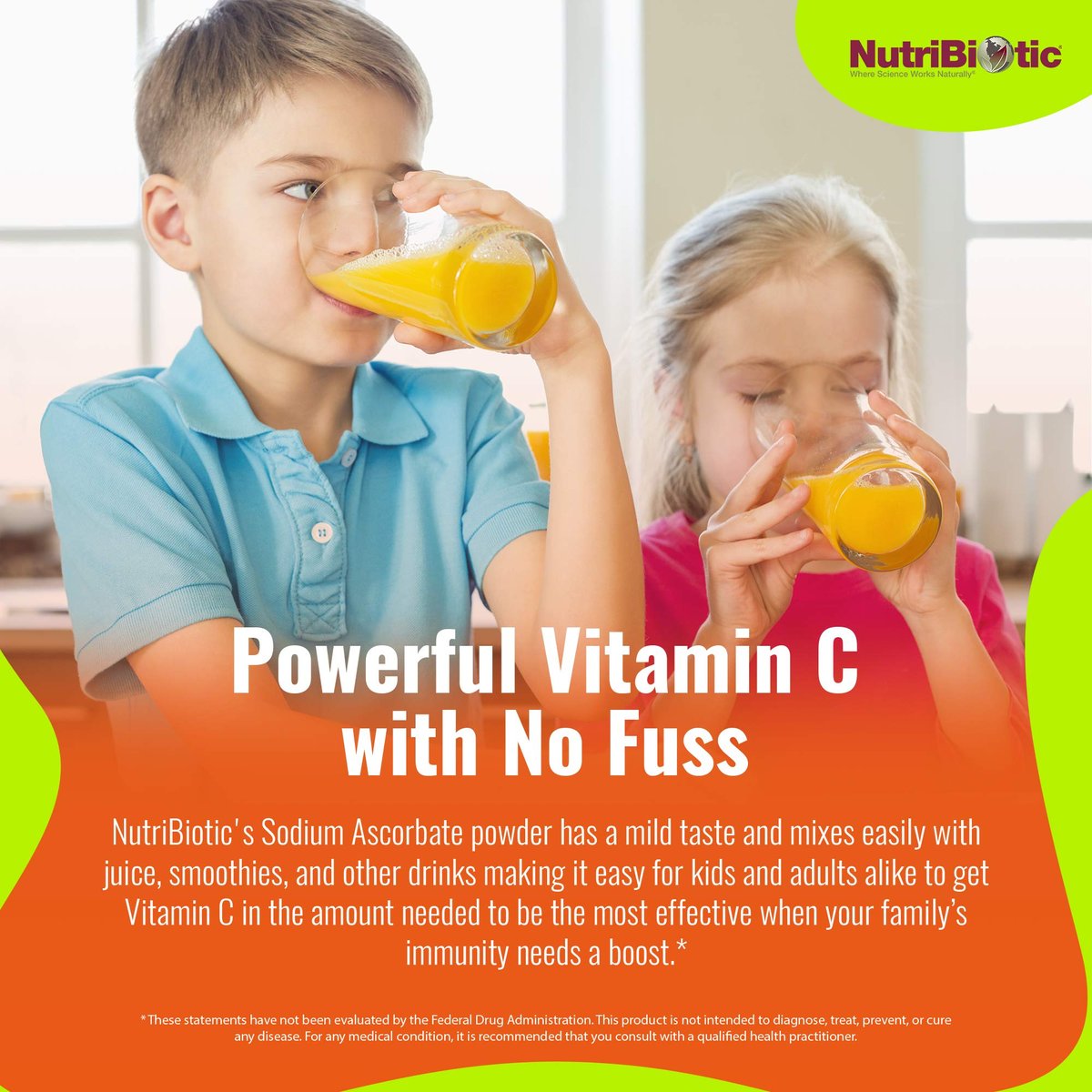 NutriBiotic Natriumascorbat gepufferte Vitamin C Pulver, 227 g | Vegan, nicht säurehaltig & leichter verdaulich als Ascorbinsäure | Essentielle Immununterstützung & Antioxidans | Gluten- & GVO-frei