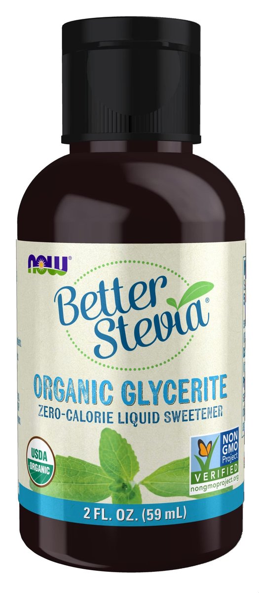 NOW Foods Better Stevia Liquid Glycerite – Kalorienfreier Flüssigsüßstoff, zertifiziert nicht genetisch verändert, 59 ml