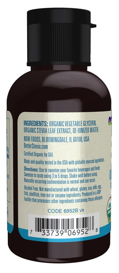 NOW Foods Better Stevia Liquid Glycerite – Kalorienfreier Flüssigsüßstoff, zertifiziert nicht genetisch verändert, 59 ml