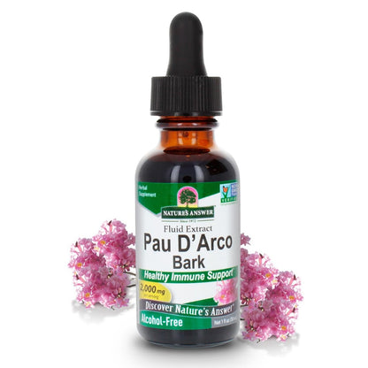 Nature's Answer Pau d'Arco Inner Bark – Alkoholfreies, glutenfreies, koscher zertifiziertes Extrakt zur Unterstützung des Immunsystems und der Darmflora, 30 ml (1 fl oz)