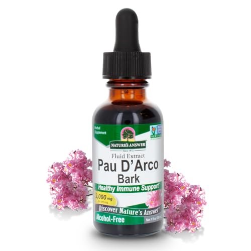 Nature's Answer Pau d'Arco Inner Bark – Alkoholfreies, glutenfreies, koscher zertifiziertes Extrakt zur Unterstützung des Immunsystems und der Darmflora, 30 ml (1 fl oz)
