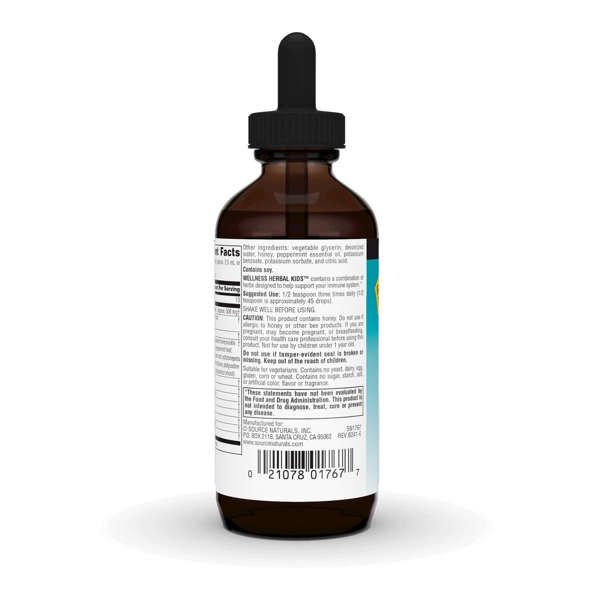 Source Naturals Wellness Herbal Kids Liquid Formula – Immunsystem-Unterstützung für Kinder – 118 ml