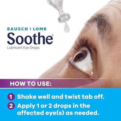Soothe Konservierungsmittelfreie Augentropfen – Befeuchtende Tropfen für schnelle Linderung bei trockenen Augen, geeignet für empfindliche Augen und LASIK-Trockenheit, Einzeldosis-Vials, 30 Stück