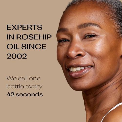Trilogy Zertifiziertes Bio-Rosenöl – Kaltgepresstes Rosenkernöl für Narben, Dehnungsstreifen, feine Linien und Falten – mit Omega 3, 6 und 9 für alle Hauttypen, USDA-zertifiziert, 43 ml