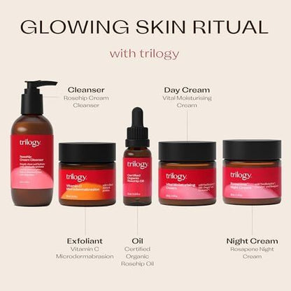 Trilogy Zertifiziertes Bio-Rosenöl – Kaltgepresstes Rosenkernöl für Narben, Dehnungsstreifen, feine Linien und Falten – mit Omega 3, 6 und 9 für alle Hauttypen, USDA-zertifiziert, 43 ml
