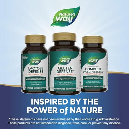 Nature's Way Gluten Defense Verdauungsenzyme – Hilft bei der Verdauung von Weizen & Milchprodukten(1), Gluten- & Casein-Verdauungsenzyme*, 120 vegane Kapseln (Verpackung kann variieren)