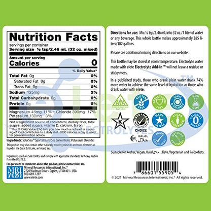 elete – Elektrolyt-Add-In – 1 Pocket Bottle – 4 Essentielle Elektrolyte Konzentrat – Natürlich – Verwandelt jedes Getränk in ein Sportgetränk – 24,6 ml