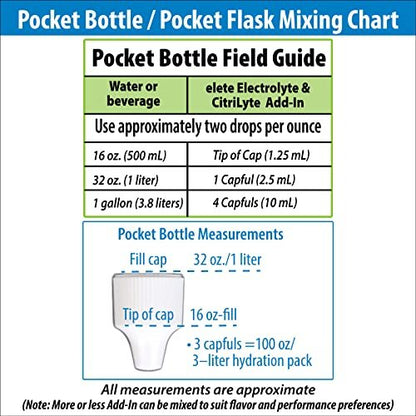 elete – Elektrolyt-Add-In – 1 Pocket Bottle – 4 Essentielle Elektrolyte Konzentrat – Natürlich – Verwandelt jedes Getränk in ein Sportgetränk – 24,6 ml