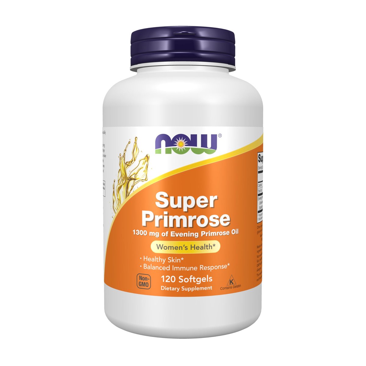 NOW Foods Super Primrose 1300 mg mit natürlicher GLA (Gamma-Linolensäure), 120 Softgels