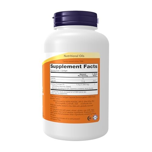 NOW Foods Super Primrose 1300 mg mit natürlicher GLA (Gamma-Linolensäure), 120 Softgels