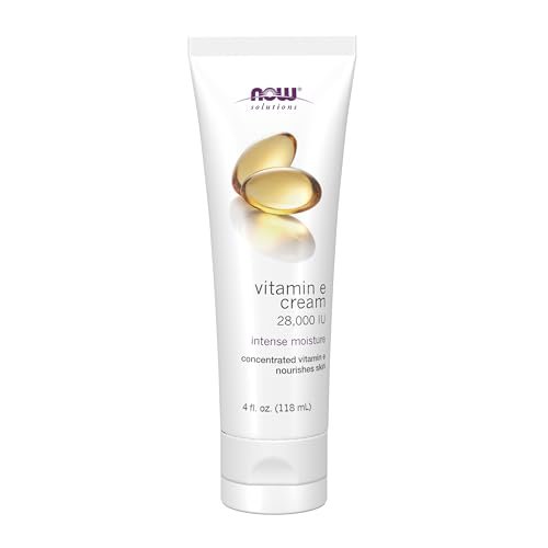 NOW Foods Solutions Vitamin E Creme 28.000 IE – Intensive Feuchtigkeit, konzentriertes Vitamin E, 118 ml
