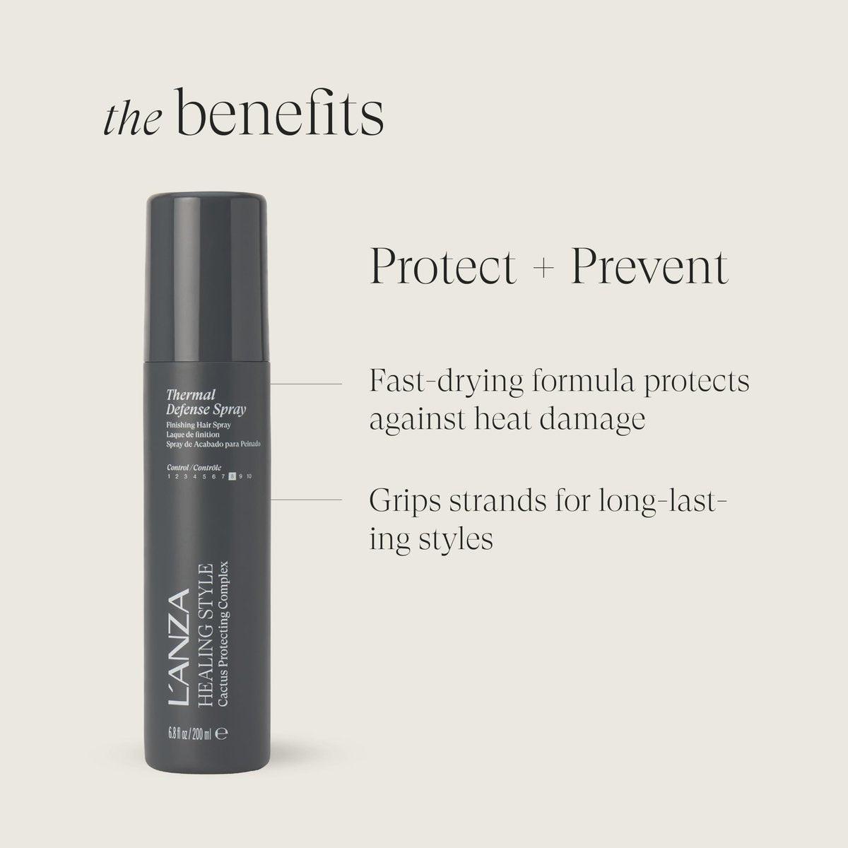L'ANZA Healing Style Thermal Defense Spray – Hitzeschutzspray mit starkem Halt, Anti-Frizz, entwirrt und verleiht Glanz, UV- und Hitzeschutz (200 ml)