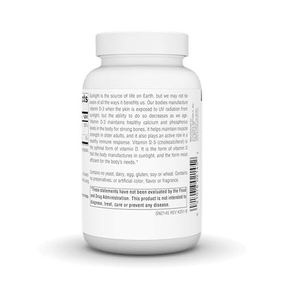 Source Naturals Vitamin D-3, bioaktive Form für Knochen- und Immununterstützung*, 50 mcg (2000 IE) - 200 Kapseln