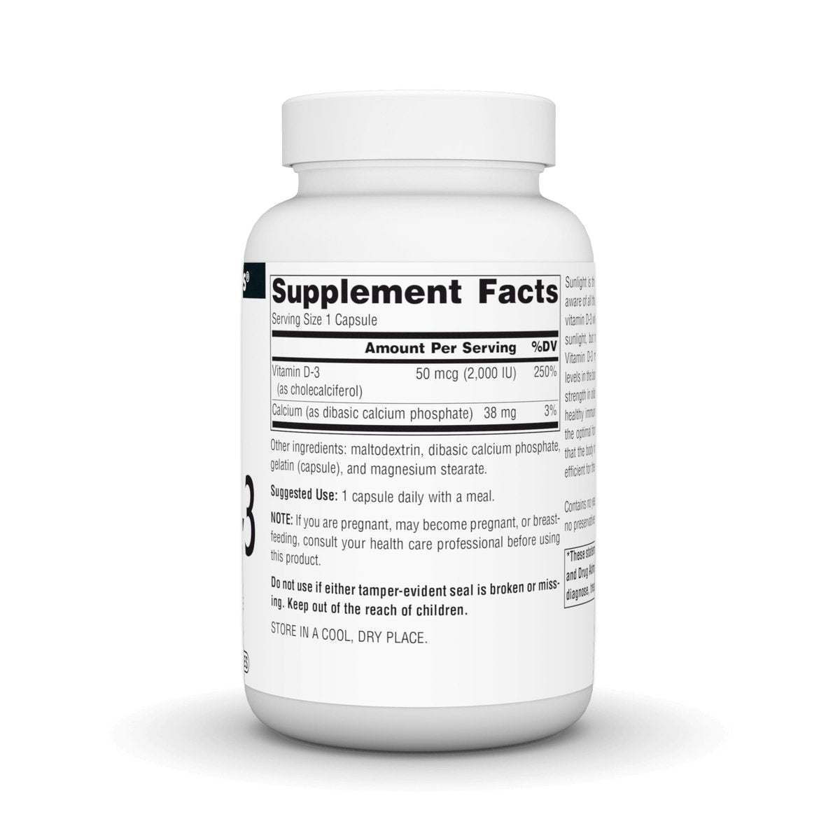 Source Naturals Vitamin D-3, bioaktive Form für Knochen- und Immununterstützung*, 50 mcg (2000 IE) - 200 Kapseln