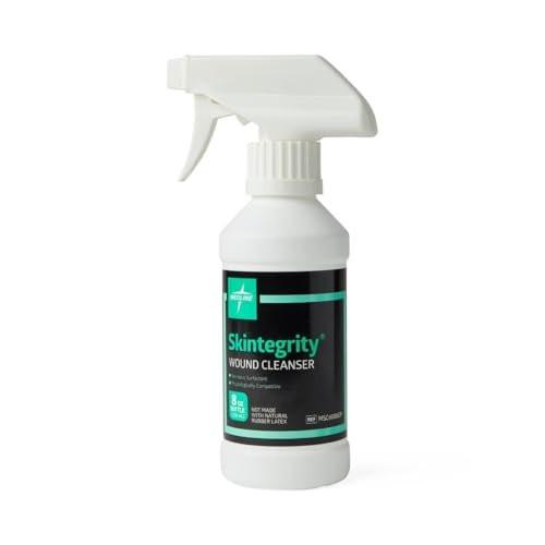 Medline Skintegrity Wundreiniger, 240 ml Sprühflasche – zur Wundreinigung, Entfernung von Proteinen, bei Druckverletzungen und infizierten Wunden, einstellbarer Sprühstrahl von Nebel bis Strahl