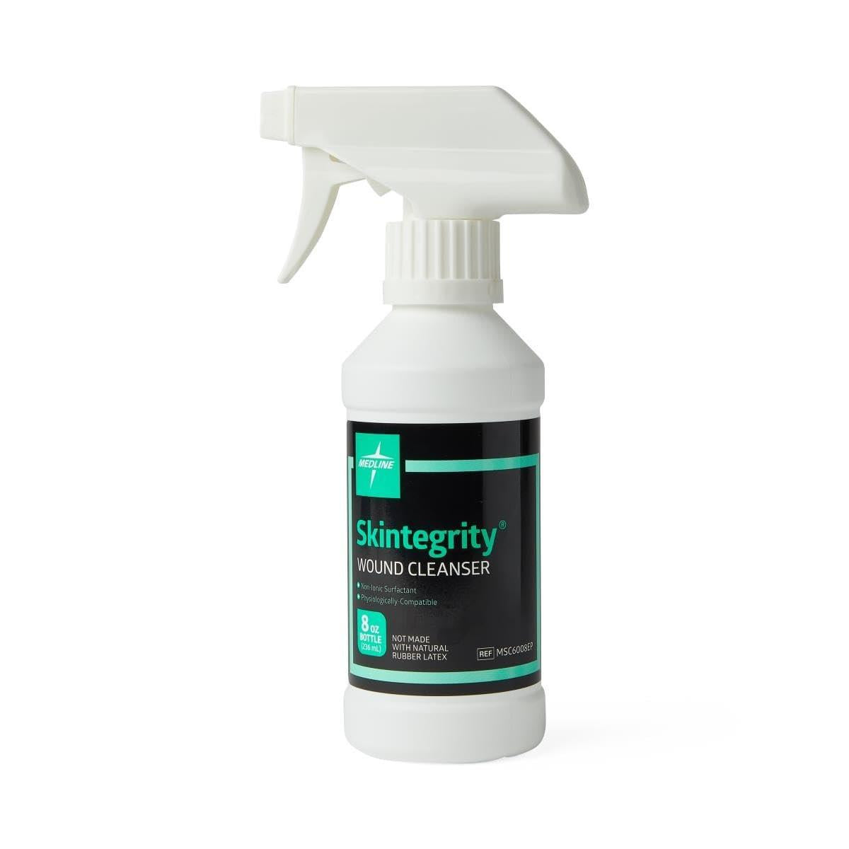 Medline Skintegrity Wundreiniger, 240 ml Sprühflasche – zur Wundreinigung, Entfernung von Proteinen, bei Druckverletzungen und infizierten Wunden, einstellbarer Sprühstrahl von Nebel bis Strahl