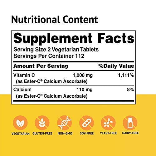 Ester-Vitamin C 500 mg – 225 vegane Tabletten (1 Packung)