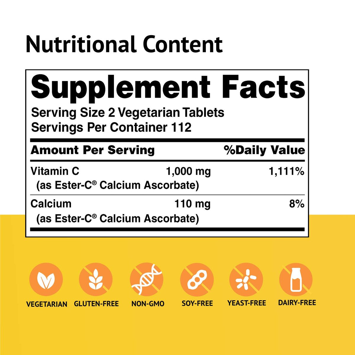 Ester-Vitamin C 500 mg – 225 vegane Tabletten (1 Packung)