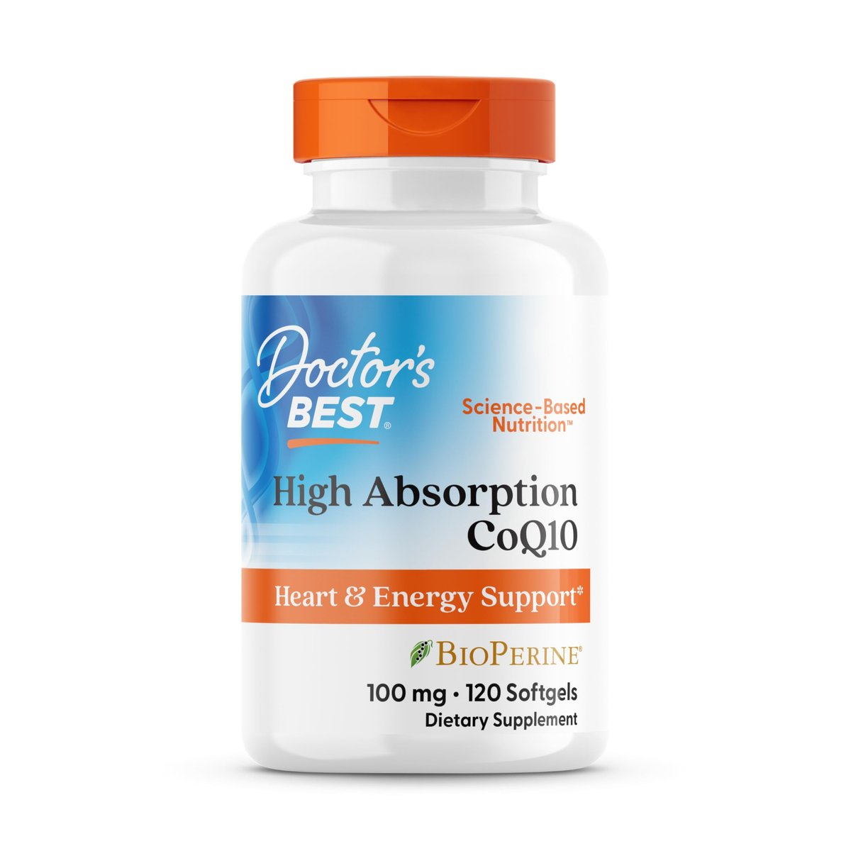 Doctor's Best Hochdosiertes CoQ10 mit BioPerine – 120 Softgel-Kapseln, 100 mg, für Herzgesundheit & Antioxidantien-Unterstützung, natürlich fermentiert, Non-GMO