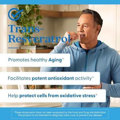 Doctor's Best Trans-Resveratrol 100 mg – Hochdosiertes Antioxidans aus japanischem Staudenknöterich, vegan, 60 Kapseln