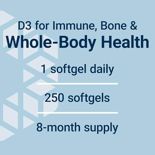 Life Extension Vitamin D3 25 mcg (1000 IE) – 250 Kapseln, Immunsystem-Unterstützung, Knochengesundheit, Ganzkörper-Gesundheit, Glutenfrei, Nicht-GVO