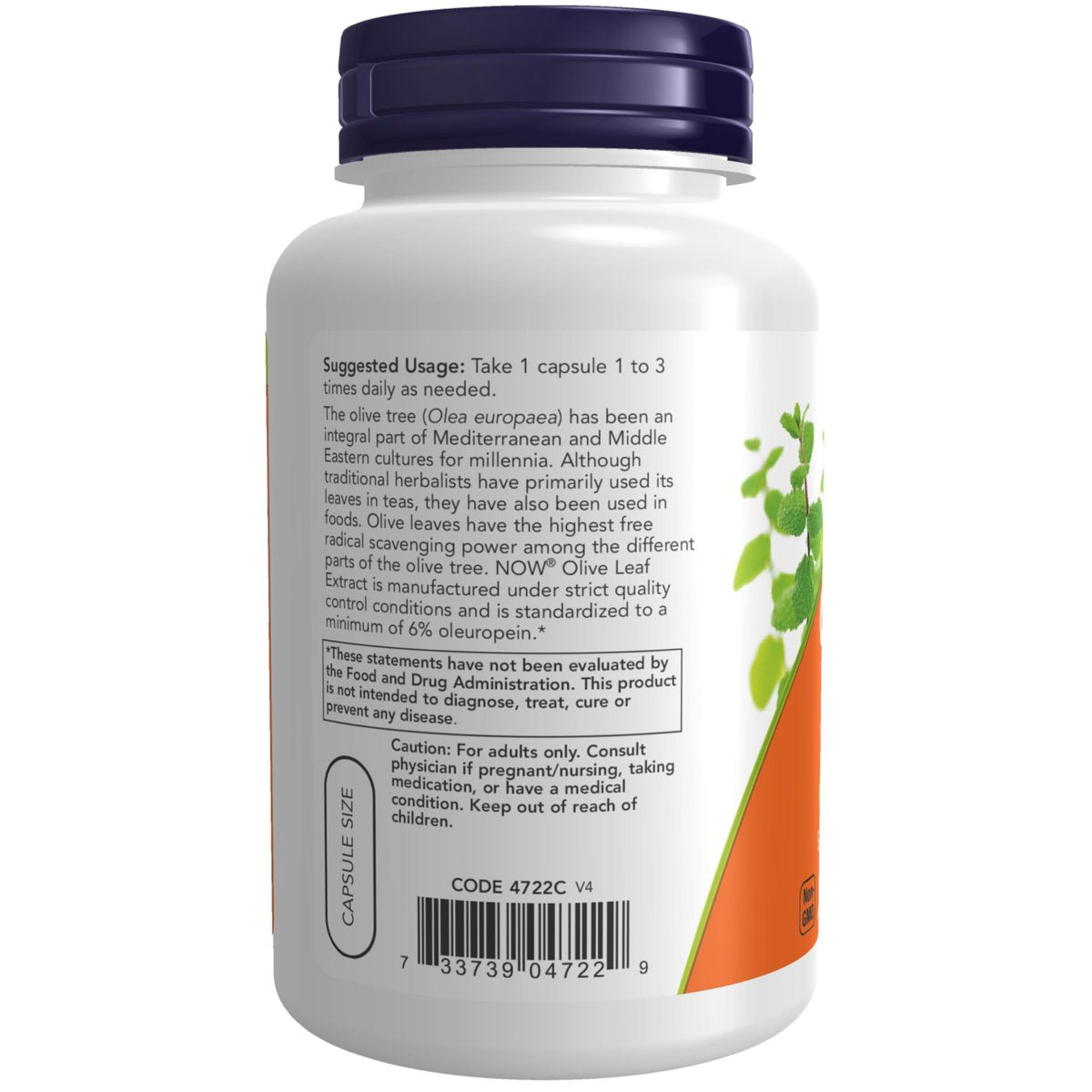 NOW Foods Nahrungsergänzungsmittel, Olivenblattextrakt 500 mg, Radikalfänger*, 120 vegane Kapseln