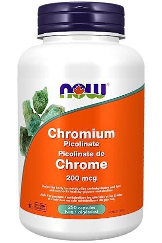 NOW Foods Chrompicolinat 200 mcg – 250 vegane Kapseln, Insulin-Co-Faktor