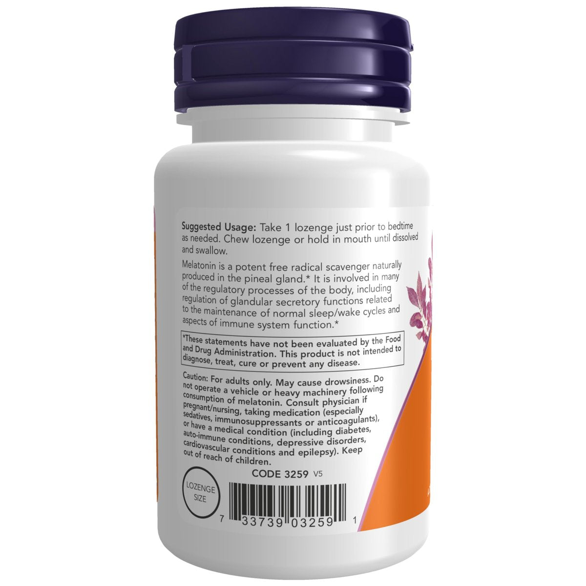 NOW Foods Melatonin 3 mg, 180 Kautabletten – Unterstützt den natürlichen Schlafzyklus*