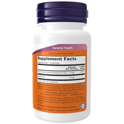 NOW Foods Melatonin 3 mg, 180 Kautabletten – Unterstützt den natürlichen Schlafzyklus*