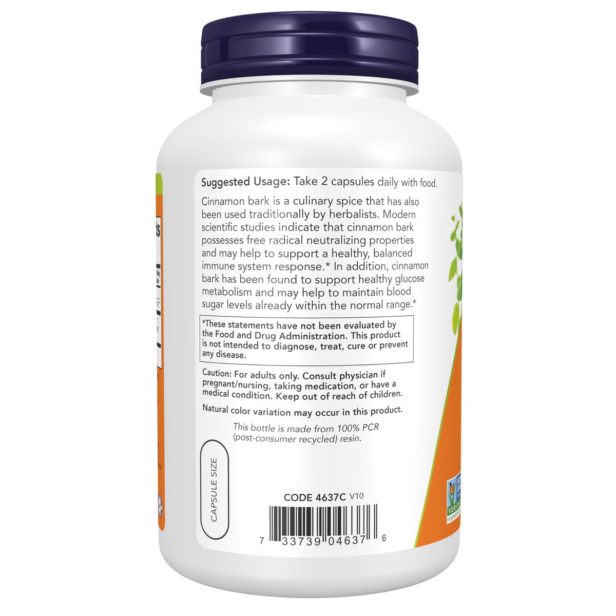 NOW Foods Nahrungsergänzungsmittel, Zimtrinde 600 mg, Non-GMO Project verifiziert, Gesunder Glukosestoffwechsel*, 240 vegane Kapseln