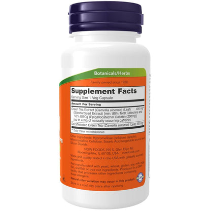 NOW Foods EGCg Grüntee-Extrakt 400 mg, 90 vegane Kapseln – Antioxidans & Radikalfänger