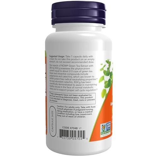 NOW Foods EGCg Grüntee-Extrakt 400 mg, 90 vegane Kapseln – Antioxidans & Radikalfänger