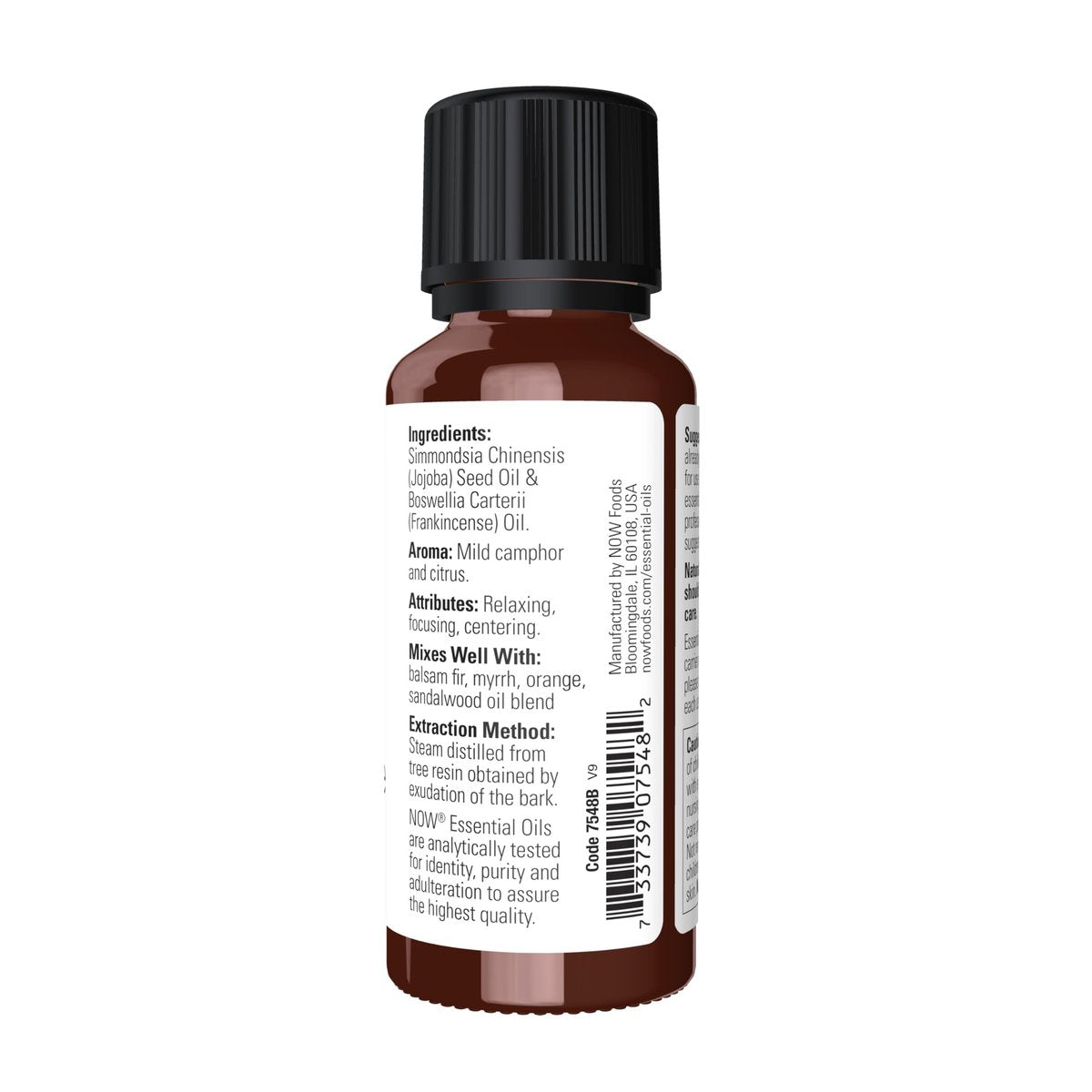 NOW Foods Weihrauch Ölblend – 20% reines Weihrauchöl in Jojobaöl, zentrierender Aromatherapie-Duft, 30 ml