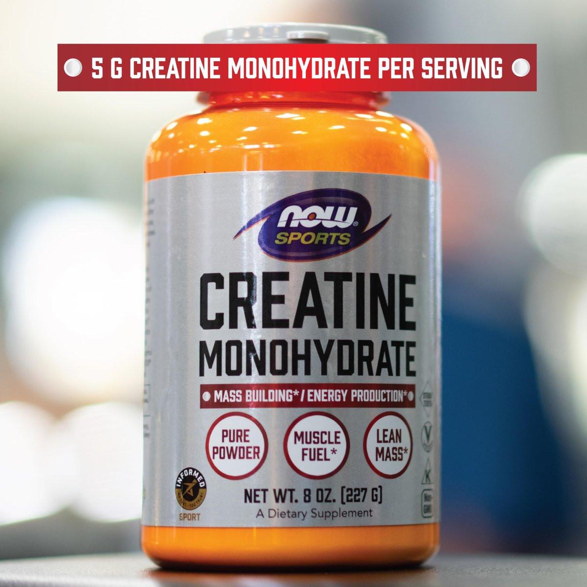NOW Foods Creatin Monohydrat Pulver – 227 g (0,5 Pfund) – zur Unterstützung von Muskelaufbau und Energieproduktion
