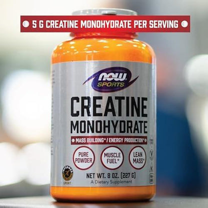 NOW Foods Creatin Monohydrat Pulver – 227 g (0,5 Pfund) – zur Unterstützung von Muskelaufbau und Energieproduktion